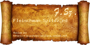 Fleischman Szilárd névjegykártya